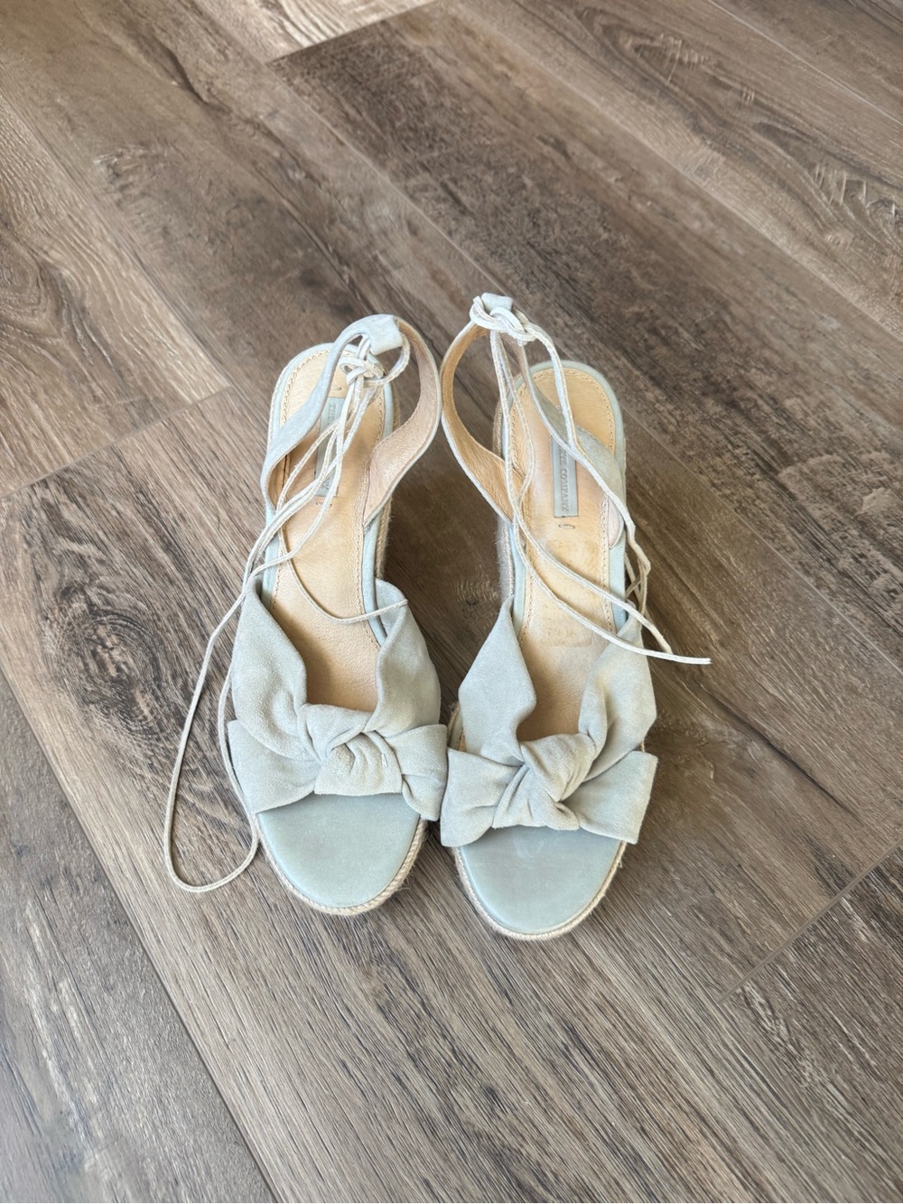 Frye Light Sage Bow-Knot Espadrille Slingback Sandals